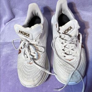 Hoka One One mach 5 White and Brown Running Shoes
